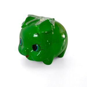 Vintage Japan Green Piggy Bank